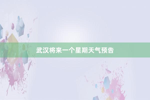 武汉将来一个星期天气预告